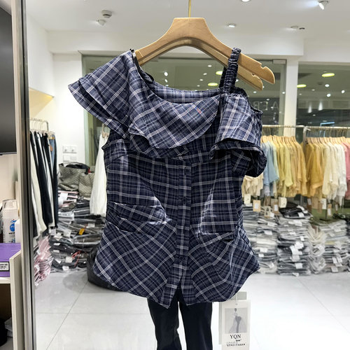 雅琪娜R9207格子衬衣小衫