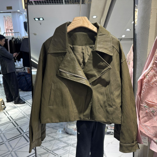 欧洲站春季 百搭短款 新款 设计感时尚 皮衣外套女 2026时尚 XM2672