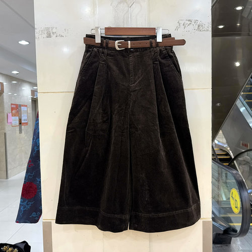 535-66Q937休闲阔腿灯芯绒七分裤