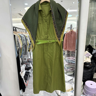 印象秋水Y11 碎花丝巾披肩天丝亚麻气质显瘦连衣裙欧货夏装正品