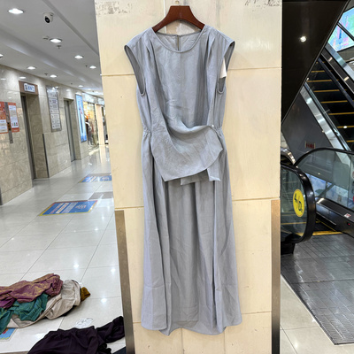 33-3608假两件无袖醋酸连衣裙