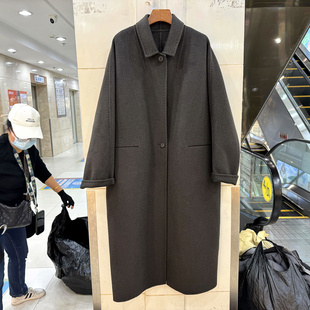 双面羊绒呢大衣欧洲站冬装 2505 茧型长款 翻领两粒扣高端阔版 时尚