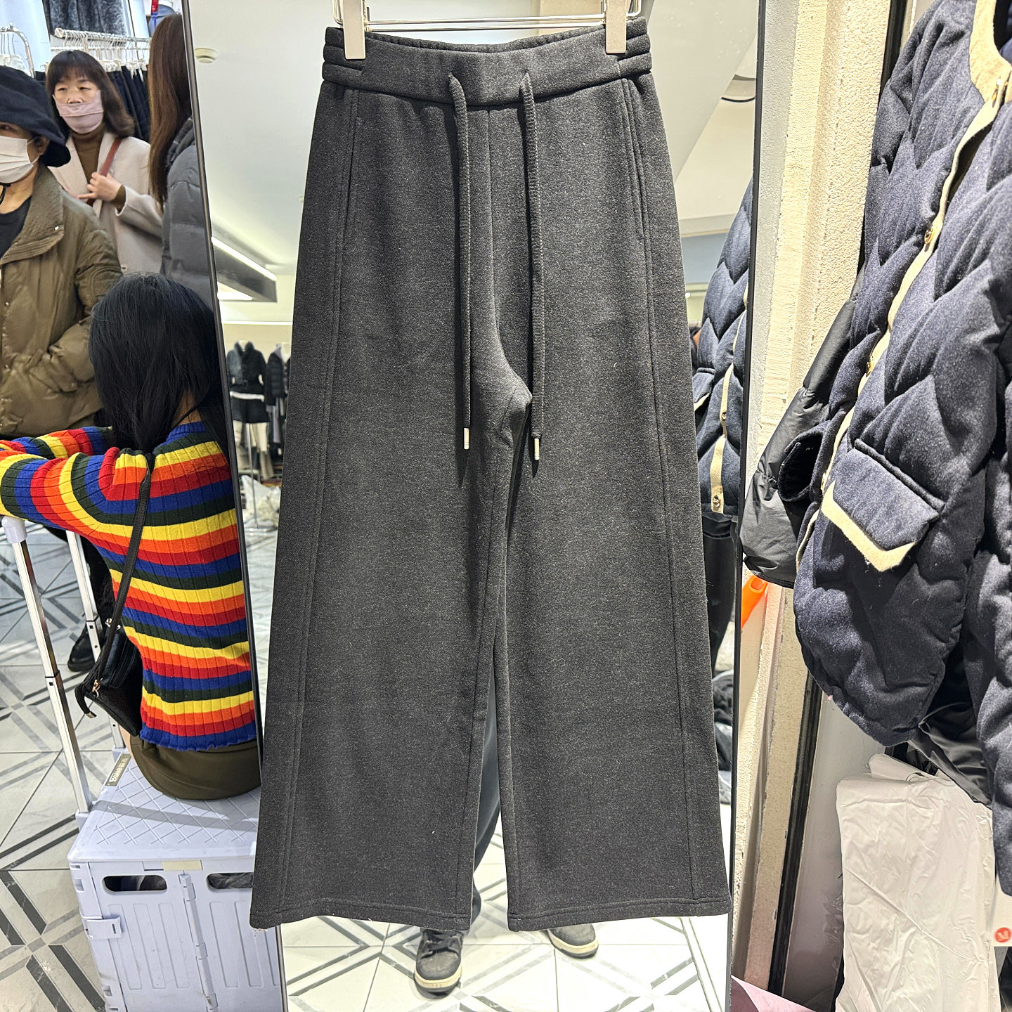 诗珂欣K-99128直筒绵羊毛休闲裤