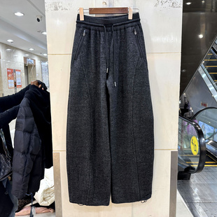 欧货冬装 25113 卫裤 运动裤 抽绳松紧腰拉链口袋加绒加厚休闲弯刀裤