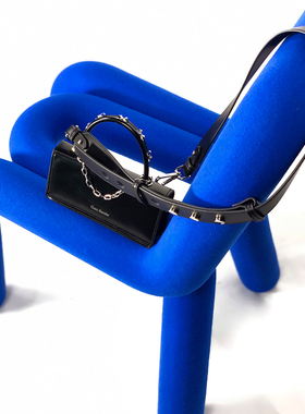 ChaosMonster原创设计牛皮包蝴蝶结手柄小方包斜跨包2021新款包包