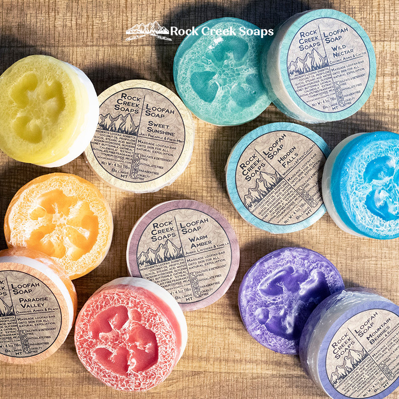 Rock Creek Soaps-天然丝瓜络去角质深层清洁保湿嫩肤香皂沐浴皂