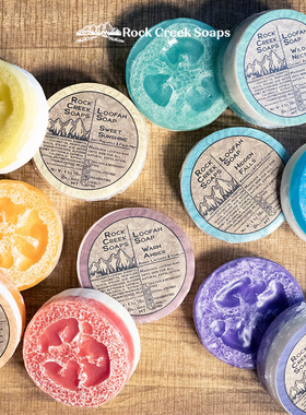Rock Creek Soaps-天然丝瓜络去角质深层清洁保湿嫩肤香皂沐浴皂