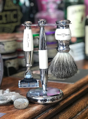 Edwin Jagger-适用三刀头卡夹剃须刀/支架/刷 剃须三件套装英国产