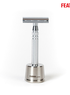 Feather-日本羽毛 AS-D2 S传统不锈钢双刃安全刮胡剃须刀底座套装