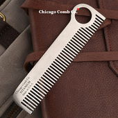 Chicago 胡须梳 梳子钛合金耐用手工按摩发梳男士 Comb 能用一生