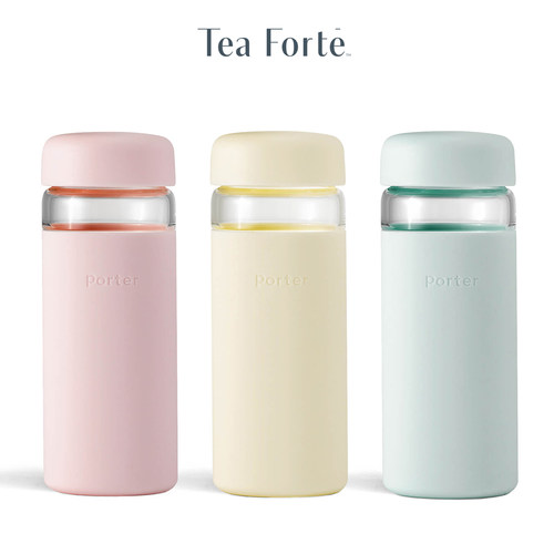 Tea Forte-优质硼硅酸盐玻璃制成配硅胶保护套易抓握时尚简约水杯