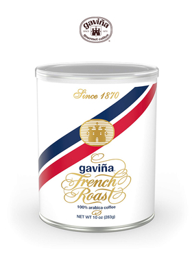 Café Gaviña-经典法式 浓郁烟熏黑巧克力味深度烘焙咖啡粉 283g
