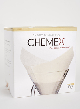 Chemex- 除3杯外适用 Pre-folded 折叠式 方形咖啡过滤纸 100张