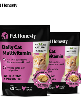 Pet Honesty-维护免疫关节肠道健康鸡肉味 猫咪双质地复合维生素