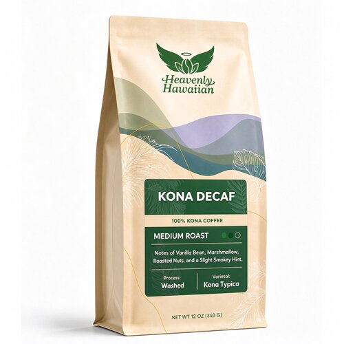 Heavenly Hawaiian-Kona Decaf低因中烘香草棉花糖坚果咖啡豆340g
