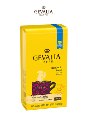 Gevalia-耶瓦利亚 Dark Gold Roast 炭烤黄金 浓郁纯黑咖啡粉340g