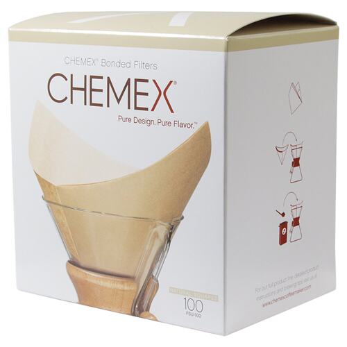 Chemex- 除3杯外适用 Pre-folded 折叠式 方形原木滤纸 100张