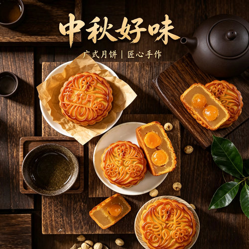清真广式月饼传统手工五仁枣泥