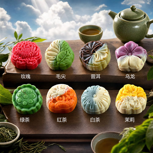 茶味月饼独立包装中秋月饼礼盒装