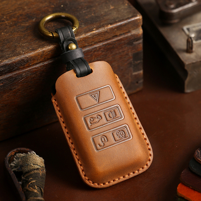 手工缝制真皮保护路虎捷豹钥匙套