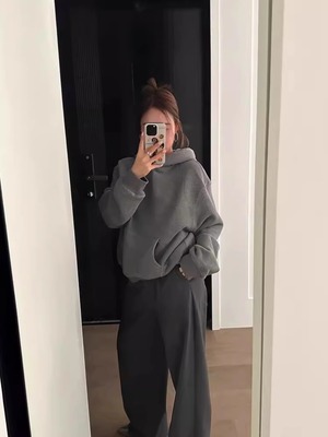 常规宽松纯棉慵懒风卫衣