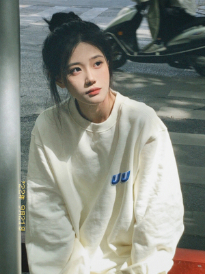 银狐绒宽松纯棉美式复古印花卫衣