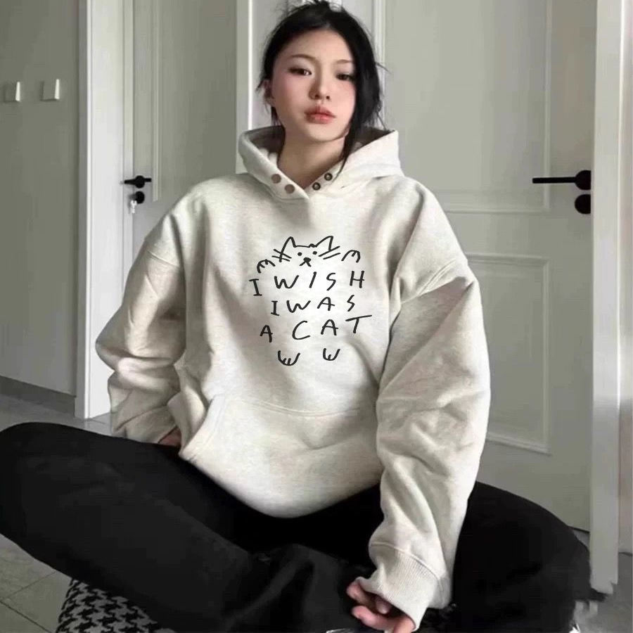 【重磅纯棉】加绒加厚连帽卫衣女