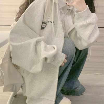 【重磅纯棉】春秋美式连帽卫衣女