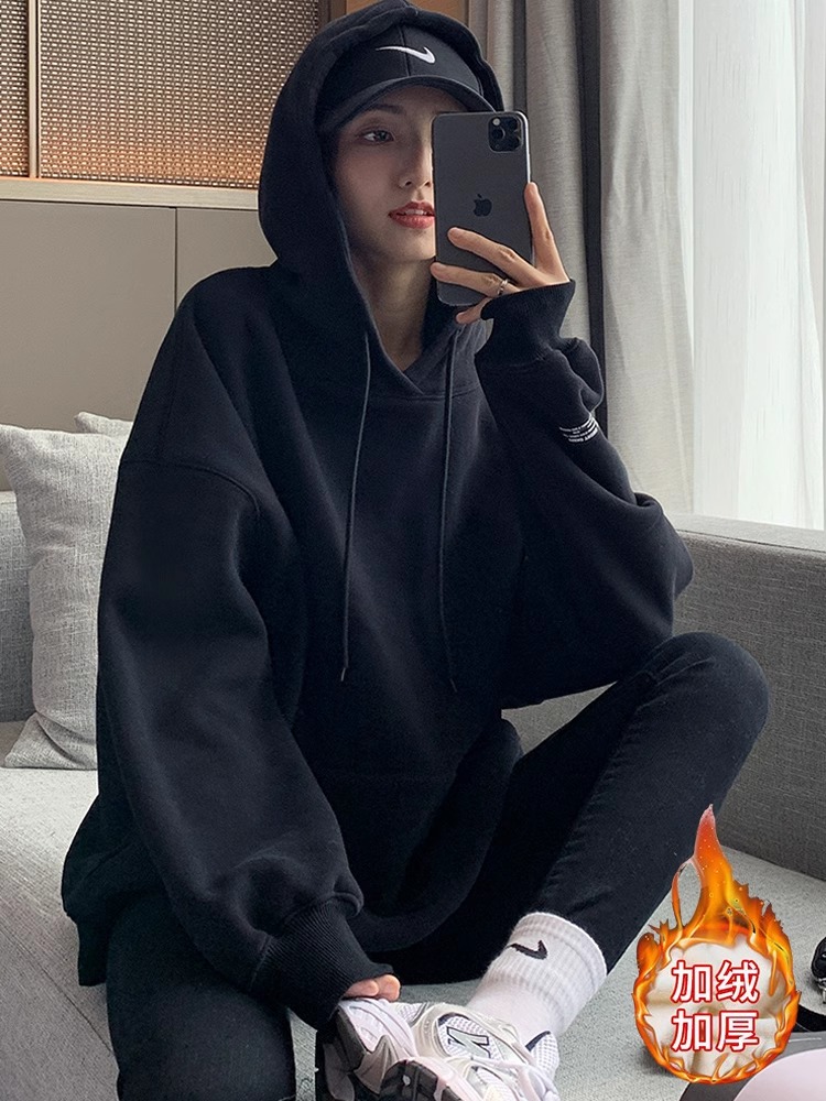 常规宽松纯棉慵懒风卫衣