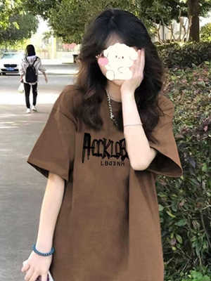 重磅纯棉男女设计感小众短袖印花
