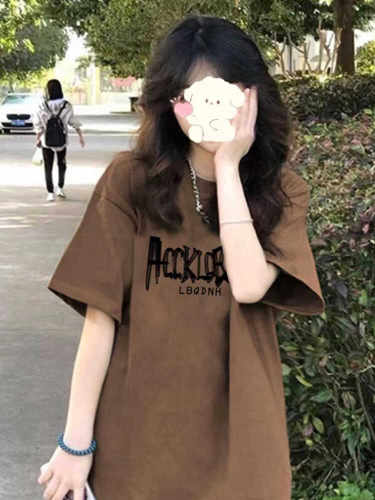 重磅纯棉男女设计感小众短袖印花