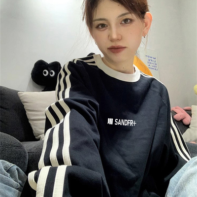 【重磅纯棉】春秋美式圆领卫衣女