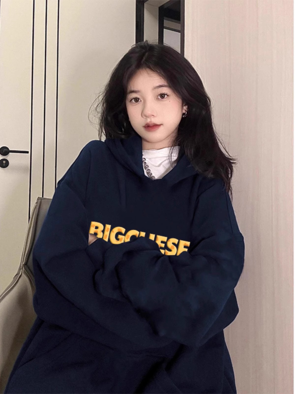 常规宽松纯棉美式卫衣