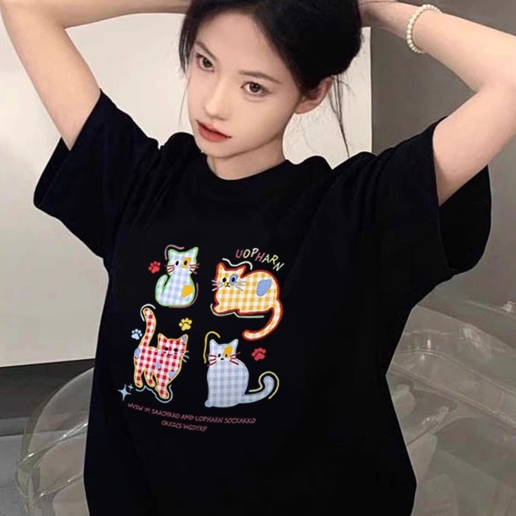 短袖设计感小众重磅印花纯棉男女