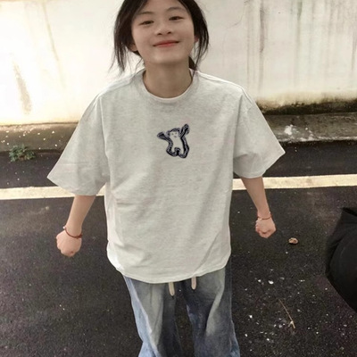 短袖设计感小众重磅印花纯棉男女