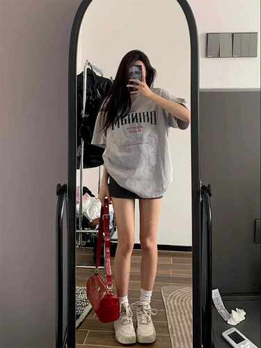 重磅纯棉男女美式复古短袖印花