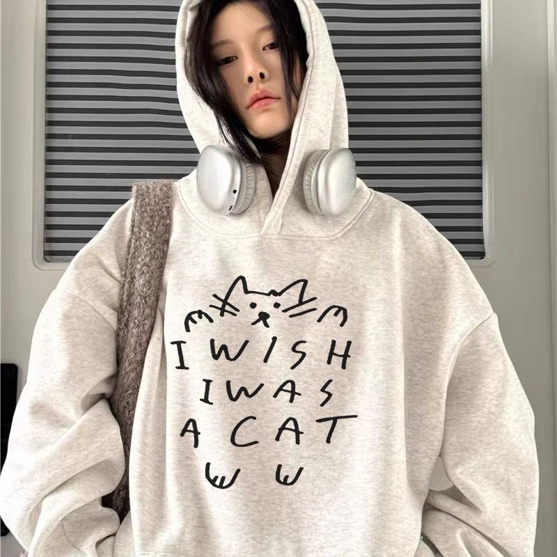 【重磅纯棉】秋冬加绒连帽卫衣女