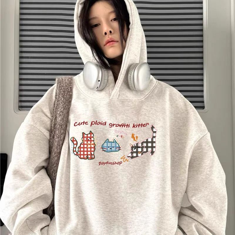 【重磅纯棉】秋冬加绒连帽卫衣女