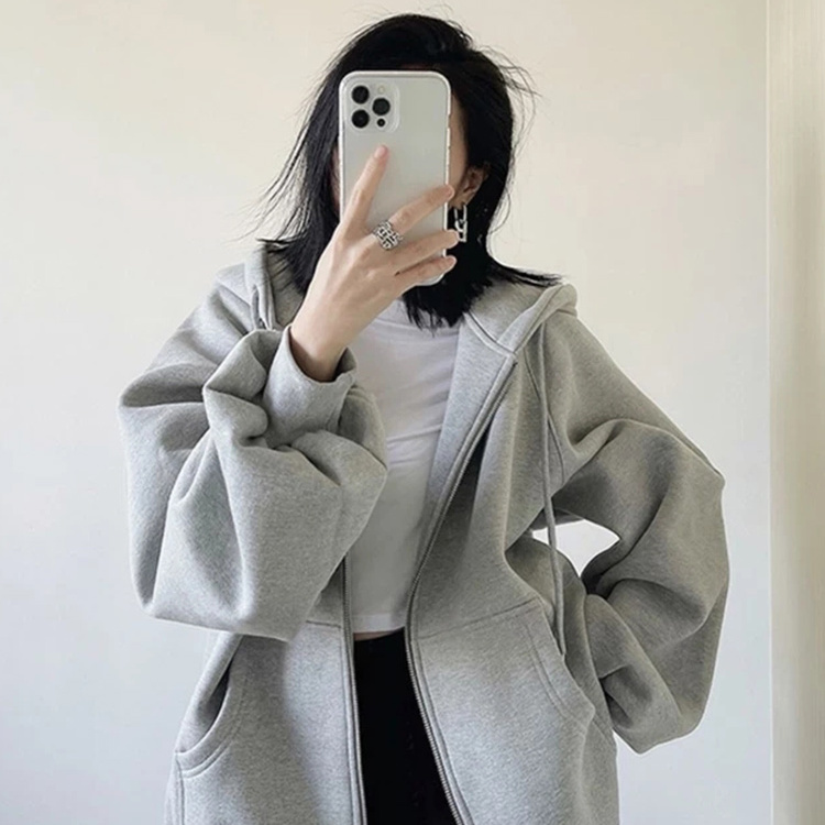 【重磅纯棉】春秋美式连帽卫衣女