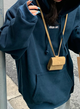 加绒加厚宽松纯棉慵懒风连帽卫衣