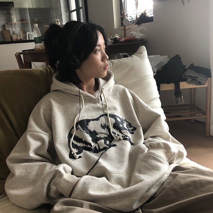 灰色连帽卫衣女宽松2025年春秋新款慵懒风加绒加厚小众外套ins潮,女装/女士精品,卫衣/绒衫,淘宝优惠券,粉丝福利购,淘宝优惠卷