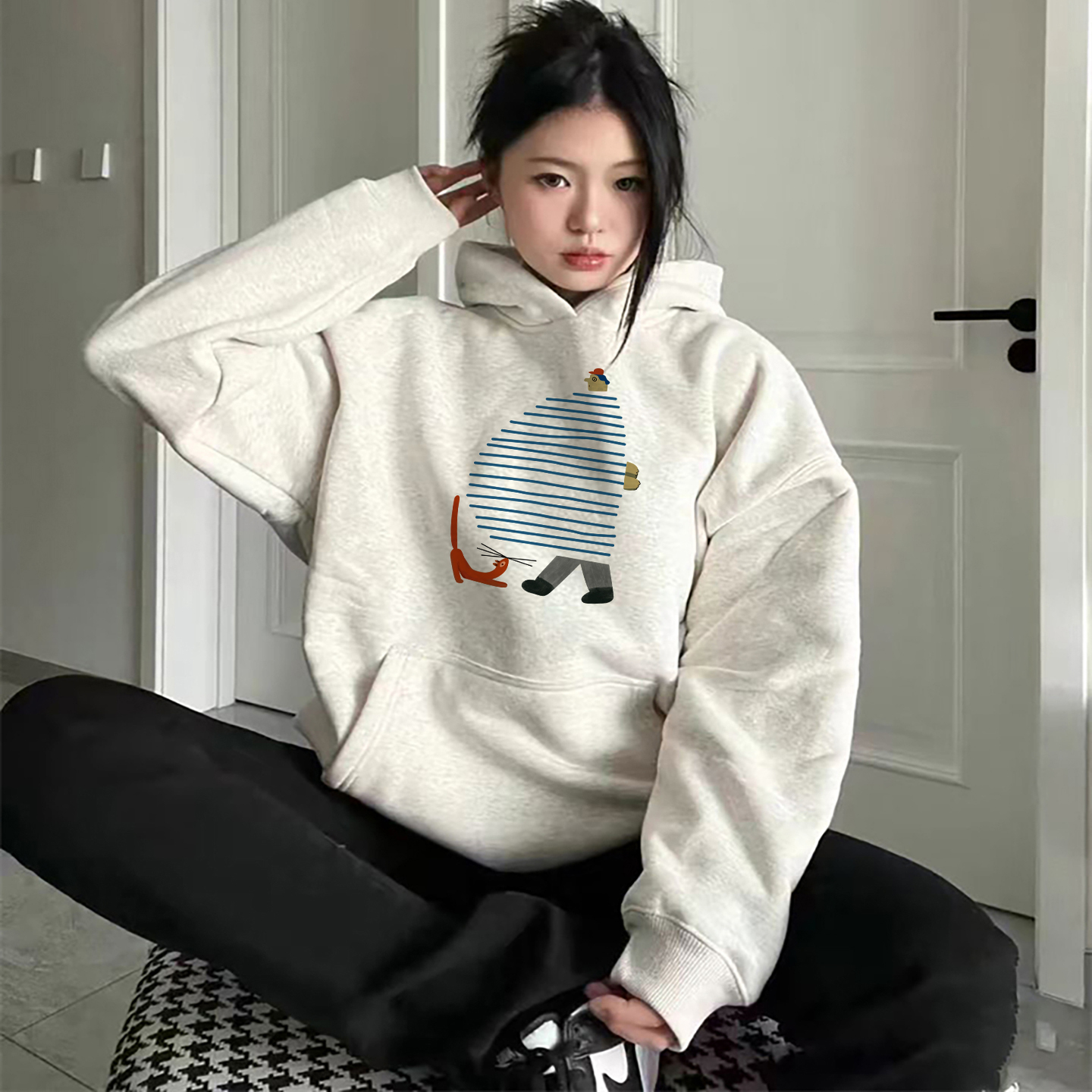 【重磅纯棉】秋冬美式连帽卫衣女