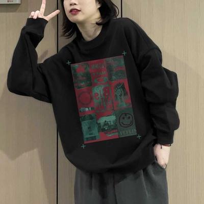 加绒加厚卫衣小众宽松