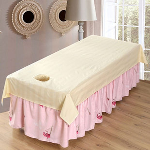 纯棉美容院专用床单带洞白色按摩推拿养生会所SPA全棉加厚 可定做