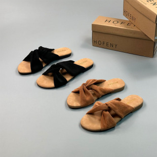 外贸女鞋 女舒适百搭 细带交叉一字拖女夏平底防滑露趾凉拖外穿拖鞋