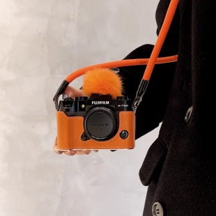 适用于富士XT50真皮底座 佳能R50保护套XT5相机包X100VI壳XM5配件