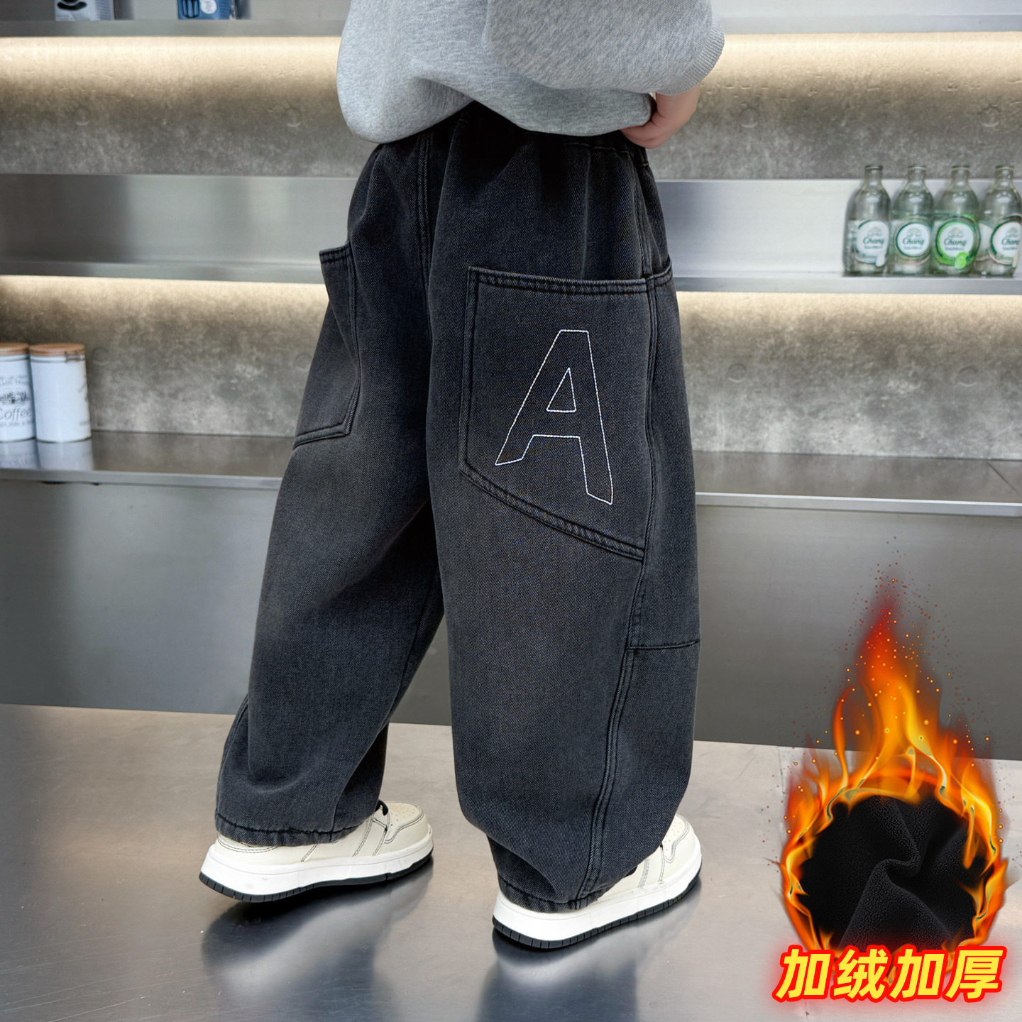 1098男童加绒牛仔裤儿童秋冬装裤子2025新款韩版长裤小宝宝弯刀裤,童装/婴儿装/亲子装,儿童牛仔裤,淘宝优惠券,粉丝福利购,淘宝优惠卷