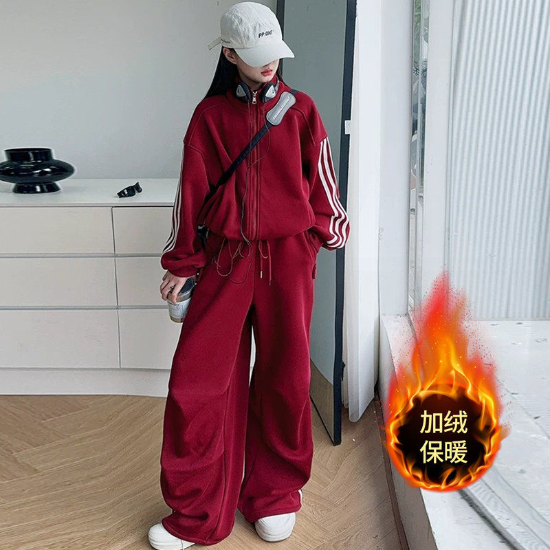 女童加绒运动套装秋冬款本命年大儿童装12岁女孩洋气卫衣两件套潮,童装/婴儿装/亲子装,儿童运动套装,淘宝优惠券,粉丝福利购,淘宝优惠卷