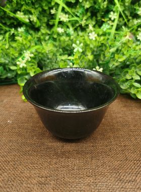 纯天然西藏药王石墨绿蛇纹玉碗筷子家用套装活磁性养生正品送父母