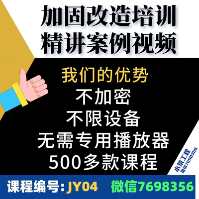 加固改造精讲视频钢结构砌体结构地基基础加固鉴定案例视频教程